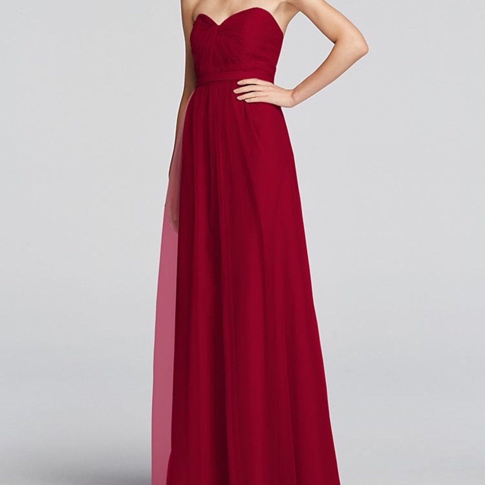 Apple red David’s bridal bridesmaid dress Size 4.